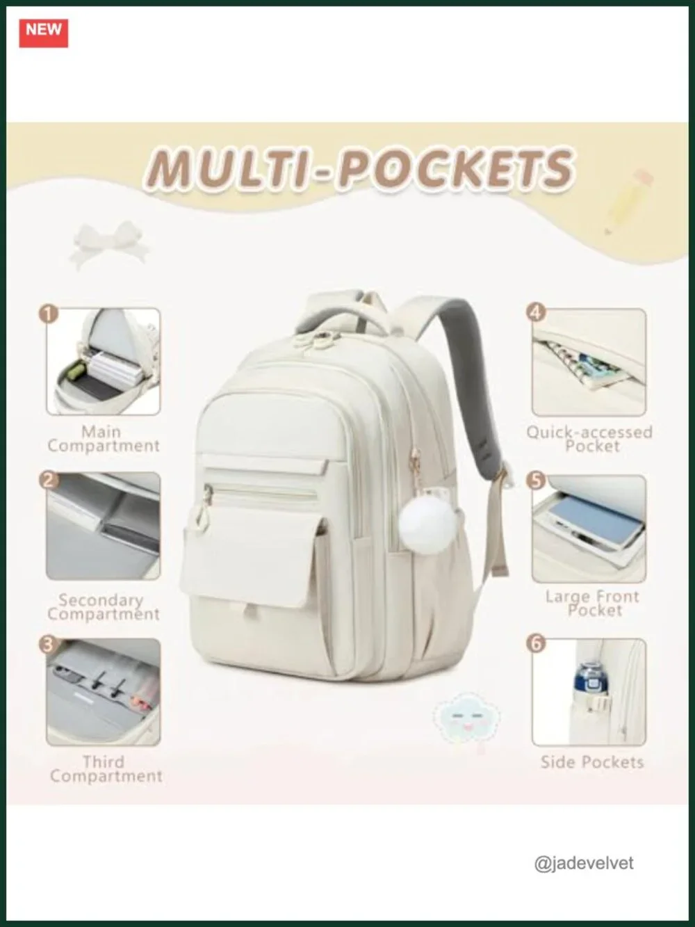 17in Waterproof Backpack with Lunch Bag & Pencil Case Set